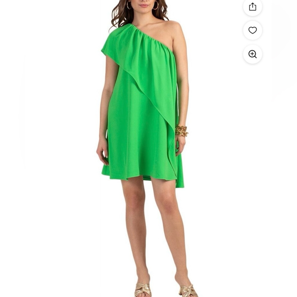 Trina Turk Women’s Green One Shoulder Mini Dress Size XS NWT